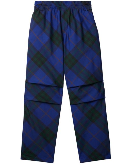 Burberry Blue Twill Cargo Trousers for men