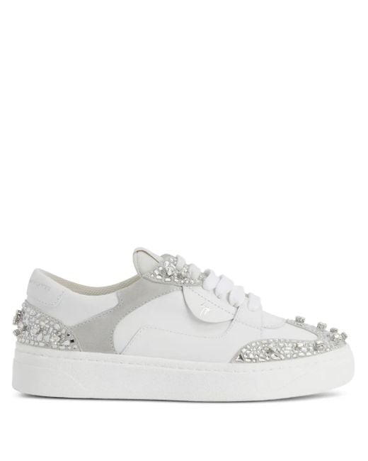 Giuseppe Zanotti White Gz94 Bead-Rhinestone Sneakers for men