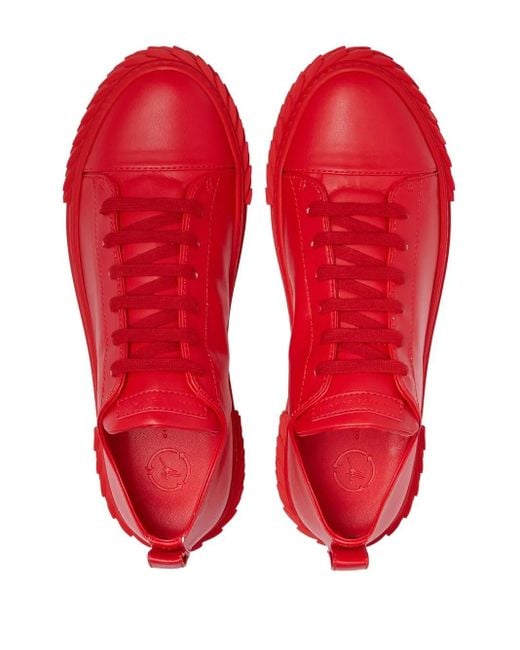 Giuseppe Zanotti Red Ecoblabber Lace-Up Low-Top Sneakers for men