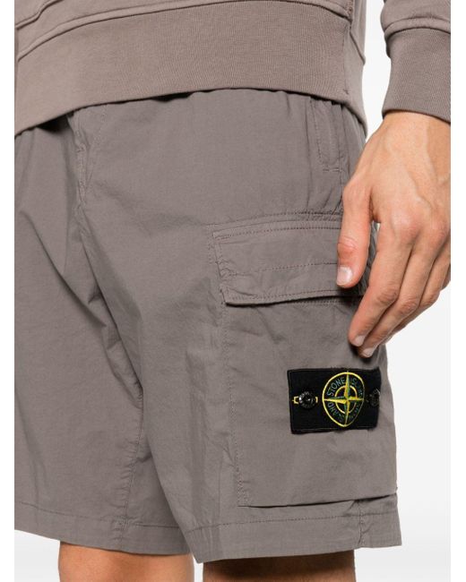 Stone Island Cargo-Shorts mit Kompass-Patch in Gray für Herren