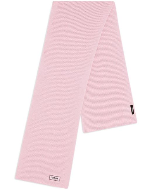 Sciarpa a coste con applicazione di Versace in Pink