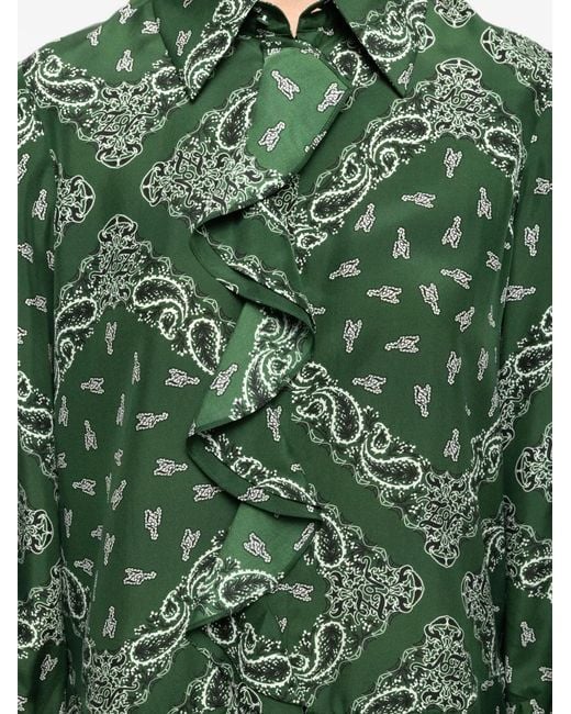 Zadig & Voltaire Green Rhelyne Silk Bandana Dress