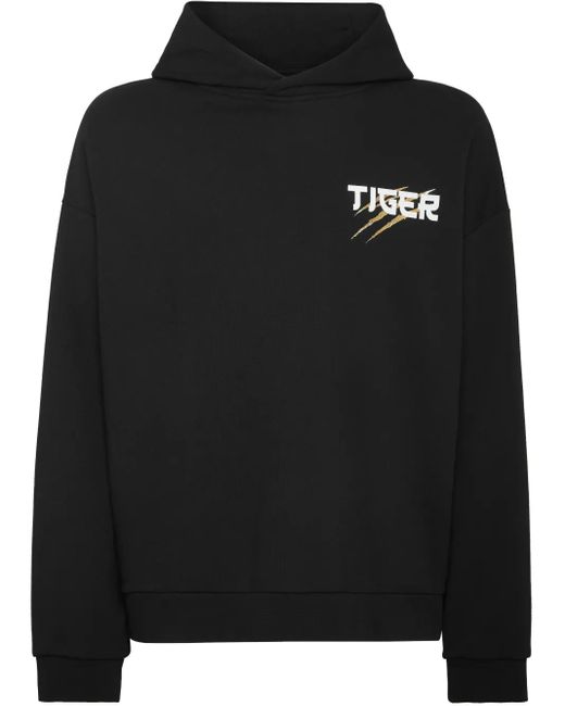 Philipp Plein Black Tiger Tokyo Hoodie for men