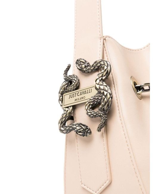 Just Cavalli Natural Snake-detail Shoulder Bag