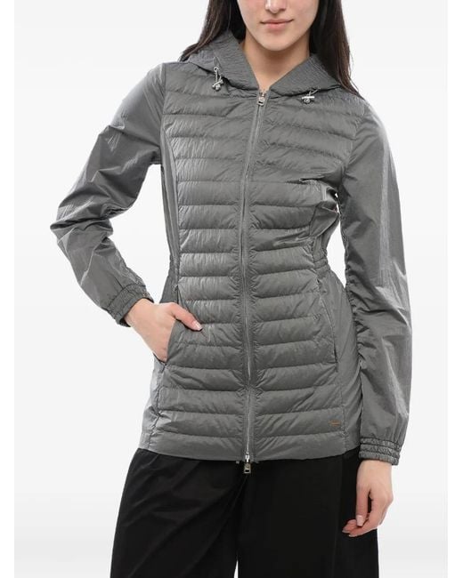 Woolrich Gray Quilted Hooded Jacket