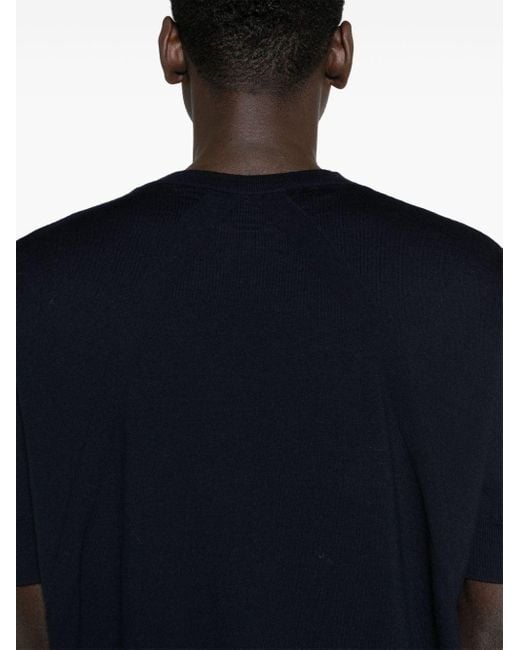 Jil Sander Blue Crew-neck Wool T-shirt for men