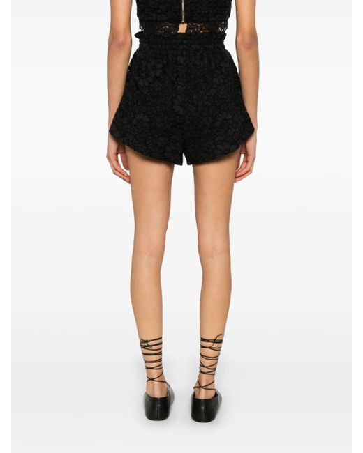 A PAPER KID Black Corded-Lace Shorts