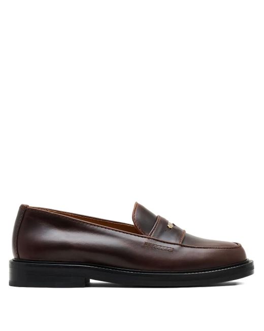 Marc Jacobs Brown Leather Penny-Strap Loafers