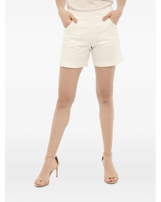 Woolrich Natural Flat-Front Shorts