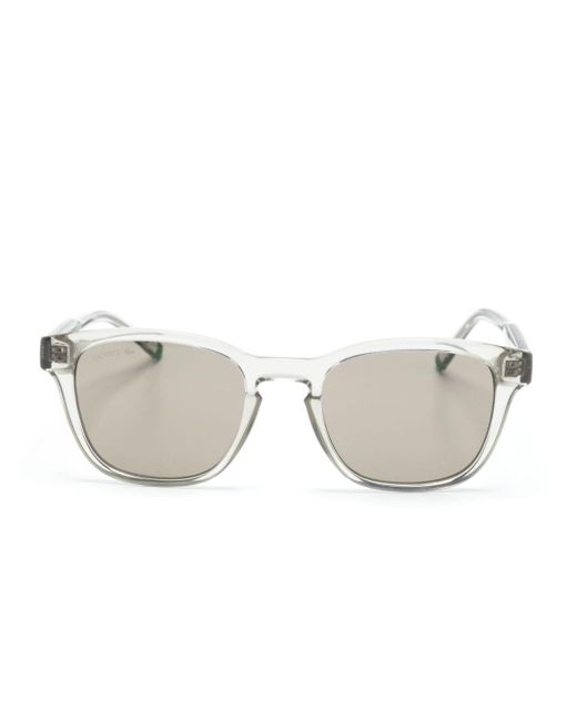Lacoste Gray Logo-engraved Square-frame Sunglasses for men
