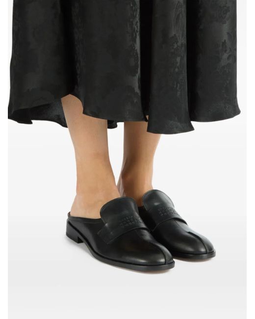 MM6 by Maison Margiela Black Leather Slip-On Mules