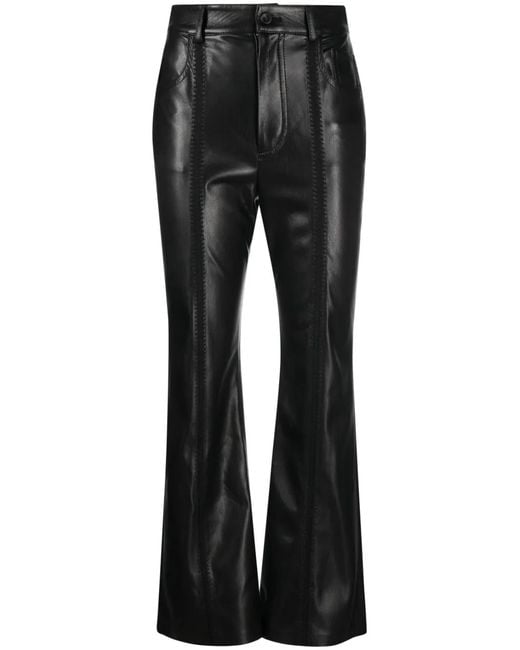 Nanushka Black Cropped Kick Flare Trousers