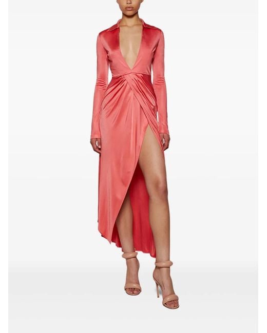 Givenchy Gedrapeerde Midi-Jurk in het Red