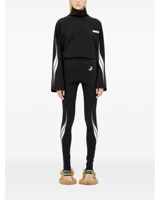 MSGM Black Logo Graphic Leggings