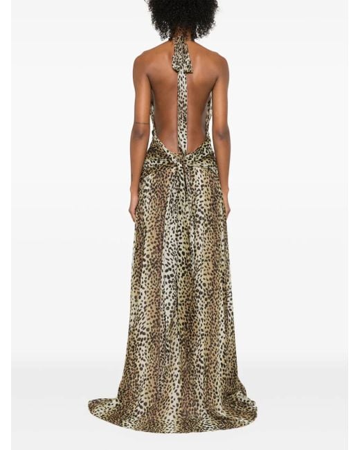 Blumarine Maxi-Rok Met Luipaardprint in het Metallic