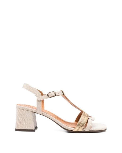 Chie Mihara Natural Liluce Lizard-Effect T-Bar Sandals