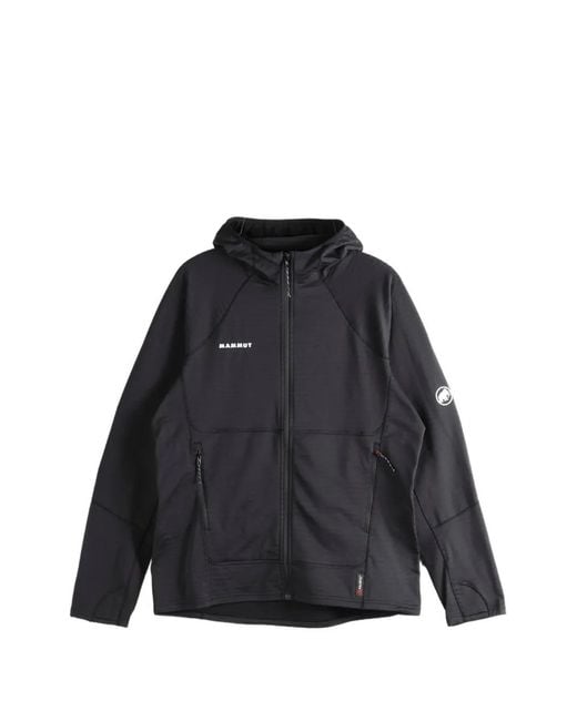 Mammut Black Taiss Waffle-Textured Hooded Jacket for men