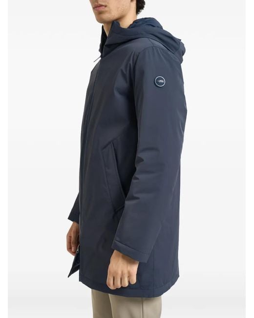 Colmar Blue Hooded Logo-Patch Raincoat for men