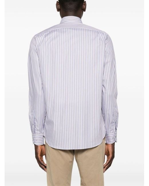 Paul & Shark White Striped Cotton Shirt for men