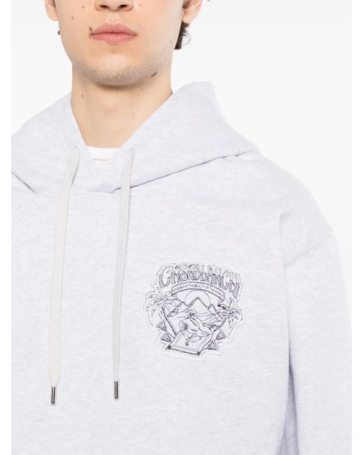Casablanca White Eveil Ancestral Applique Hoodie for men