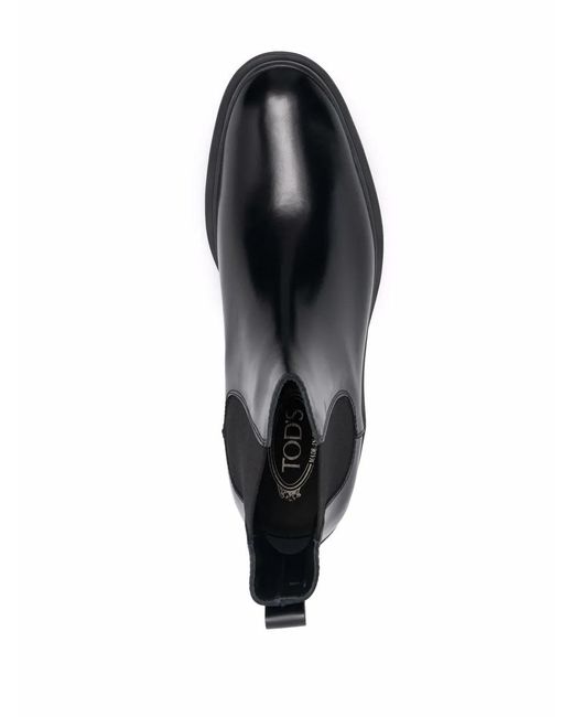 Tod's Black Leather Ankle Boots for men