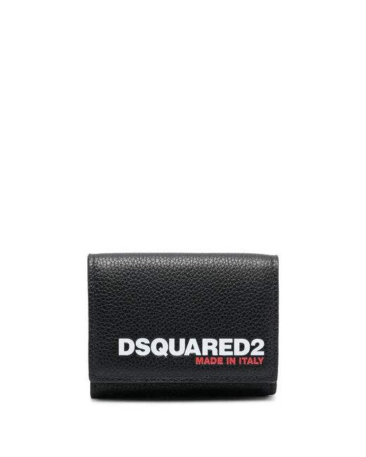 DSquared² Black Logo-Print Wallet for men