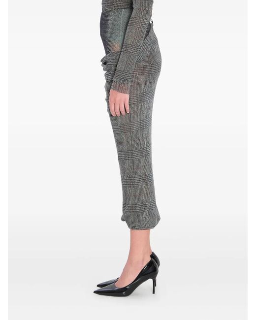 Jean Paul Gaultier Body Shadow Geruite Midi-Rok in het Gray