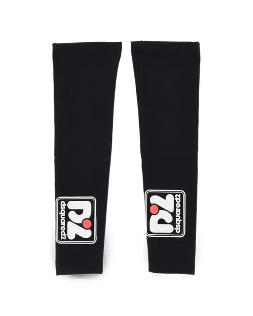 DSquared² Black Logo-Print Arm Warmers