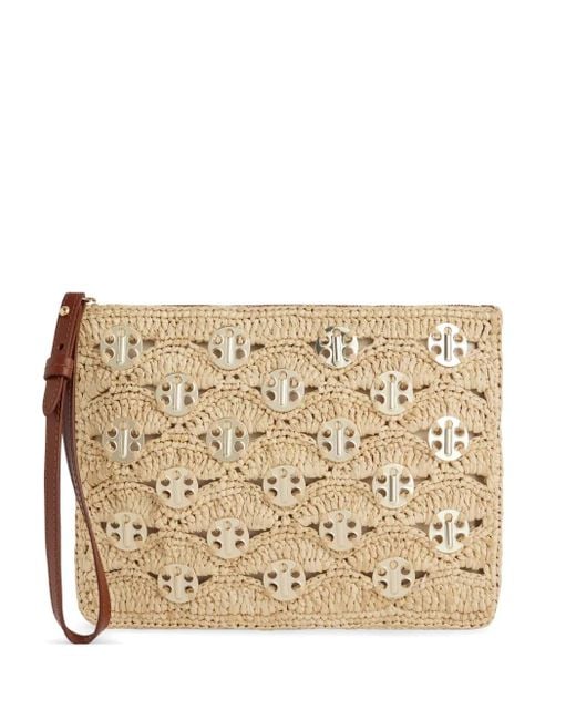 Rabanne Natural Lurex-Detail Clutch Bag