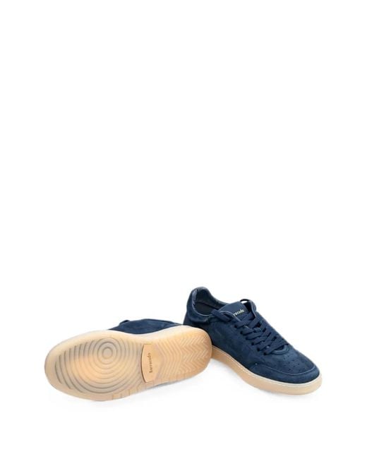 Baracuta Blue Suede Perforated Sneakers for men