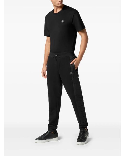 Philipp Plein Black Puffered Jogging Pants for men
