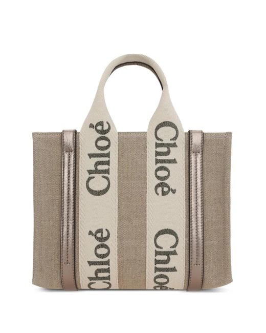 Chloé Natural Small Woody Tote Bag