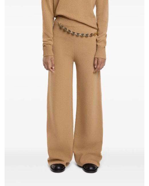 Rabanne Natural Belted Knit Trousers