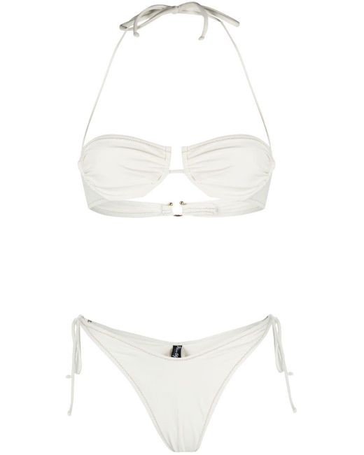 Reina Olga Synthetic Penny Halterneck Bikini in White | Lyst Canada