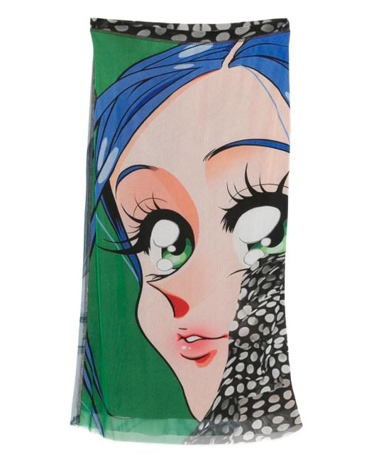 OTTOLINGER Blue Printed Pencil Midi Skirt