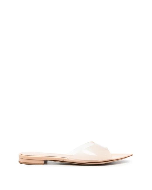 Gianvito Rossi White Open-Toe Flat Sandals