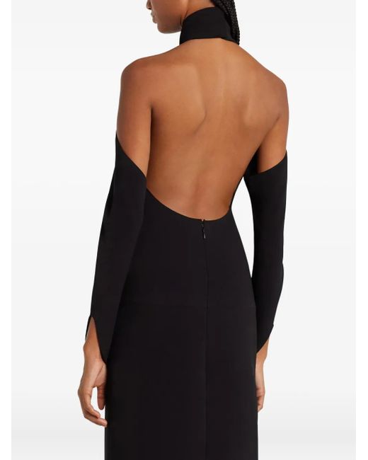 Courreges Black Cut-Out Long-Sleeve Gown