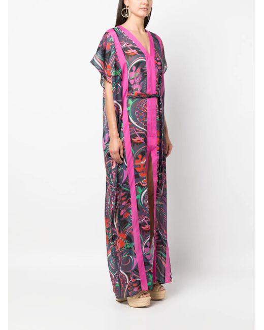Emilio Pucci Purple Printed Kaftan Dress