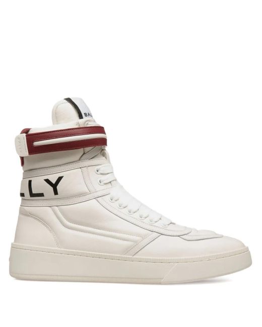 Bally Natural Raise Leather Strap High-Top Sneakers for men
