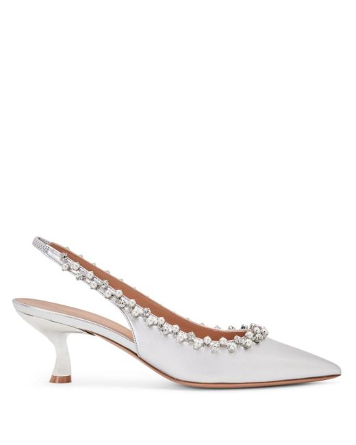 Malone Souliers White Giselle 45mm Leather Pumps