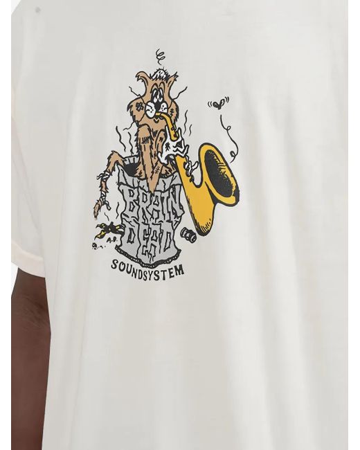 Brain Dead White Graphic-Print T-Shirt for men