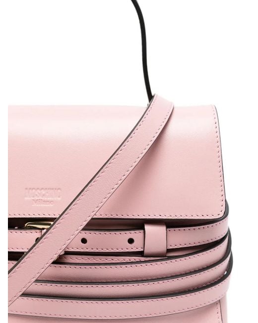 Moschino Pink Belt-Detail Tote Bag