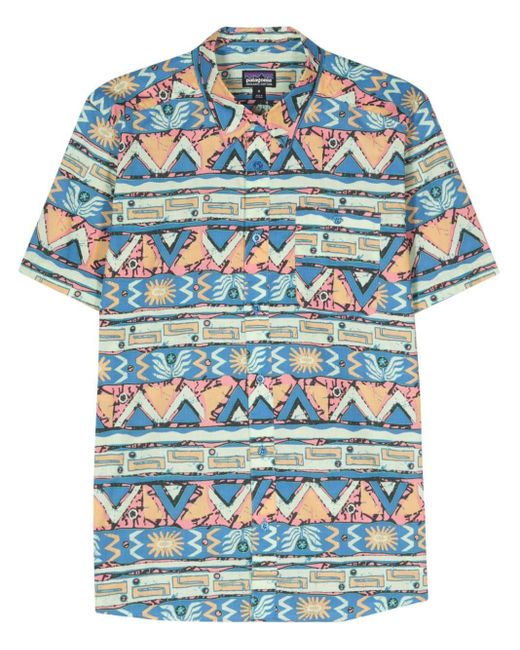 Patagonia Blue Geometric-print Shirt for men