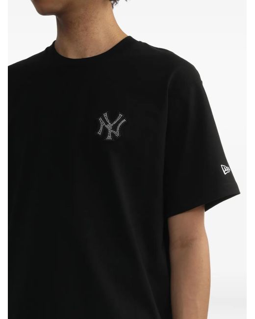 KTZ Black Rhinestone-Embellished Logo T-Shirt for men