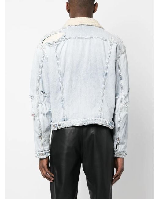 DSquared² Blue Distressed Denim Jacket for men