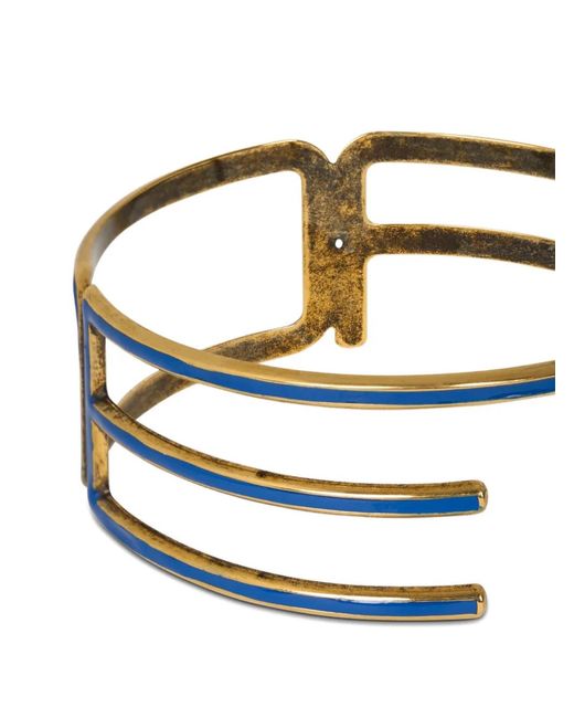 Etro White Logo-Lettering Bangle Bracelet