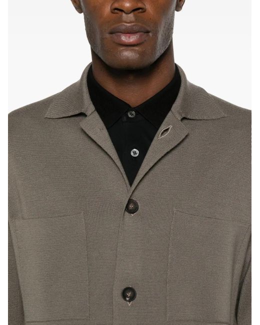 Dell'Oglio Gray Fine-Knit Shirt for men