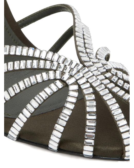 ALEVI White Emily Crystal-Embellished Heeled Sandals
