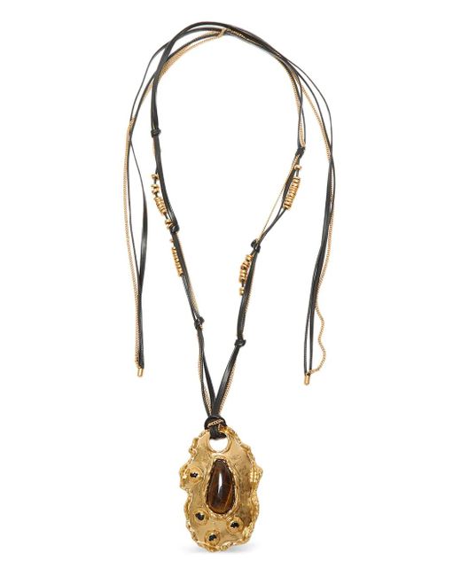 Maliparmi Metallic Leather Necklace
