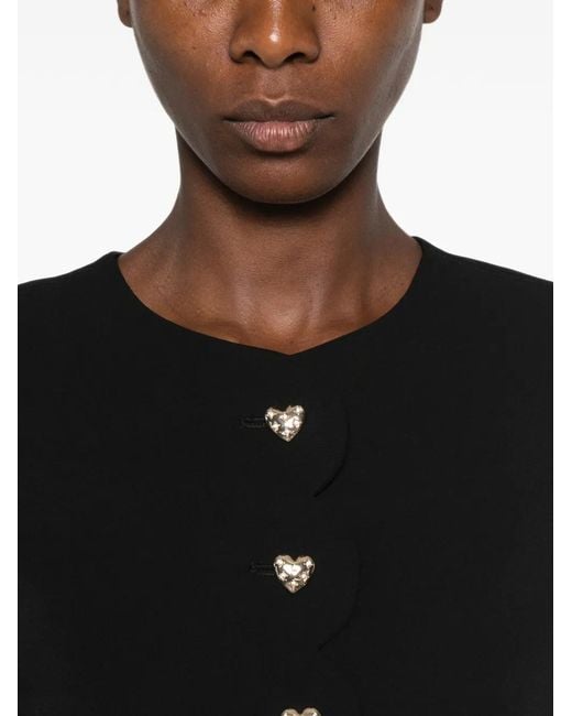 Twinset Black Heart-Button Scalloped Jacket